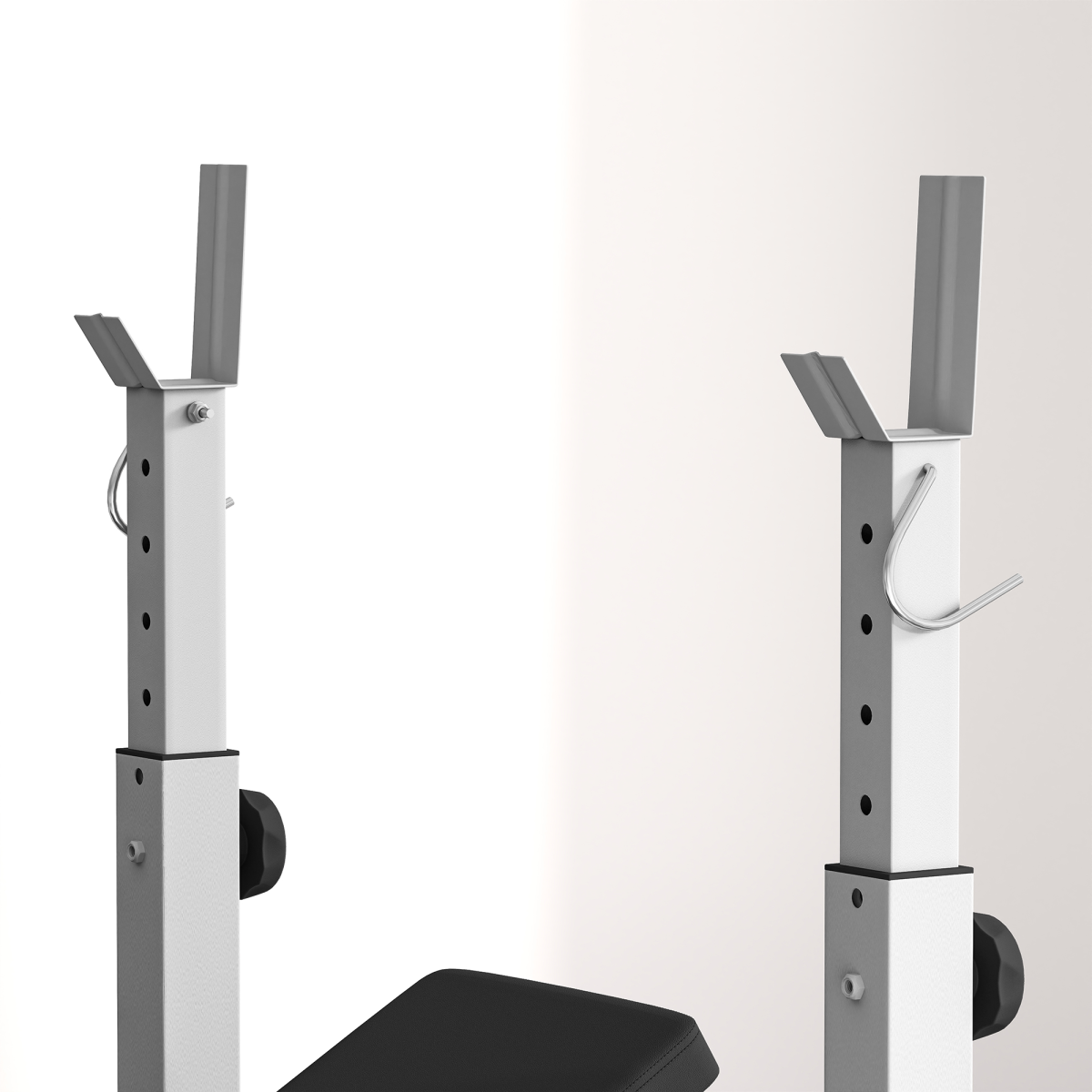 HOMCOM Adjustable Weight Bench with Squat Rack, Leg Developer, Grey
