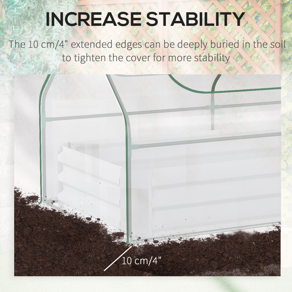 Steel Raised Garden Bed Planter Box Kit with Greenhouse, for Dual Use, Clear