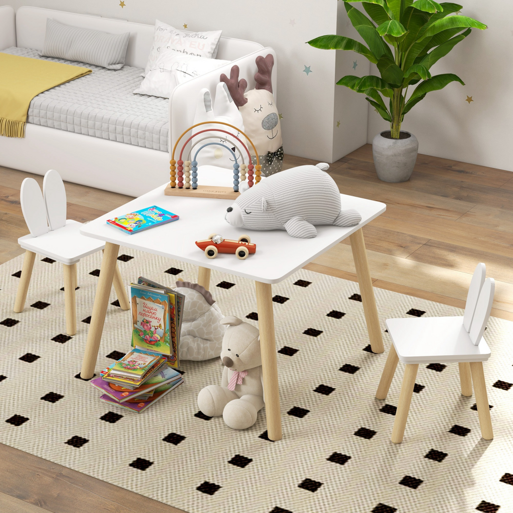 AIYAPLAY 3 Pieces Toddler Table and Chair Set for Nursery, Playroom, Classroom