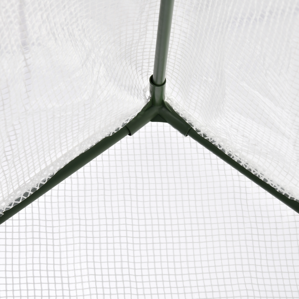 Walk-In Greenhouse Vegetable Plant Window Roll-Up 180 x 100 x 165cm, White
