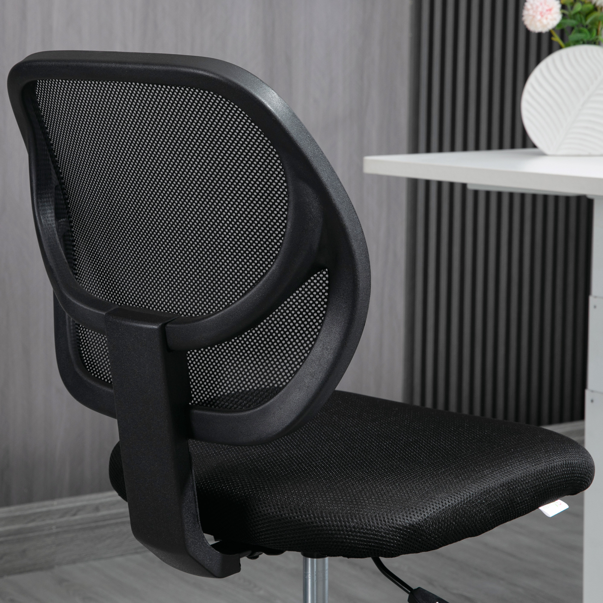 Vinsetto Draughtsman Chair Tall Office Chair with Adjustable Footrest Ring Black