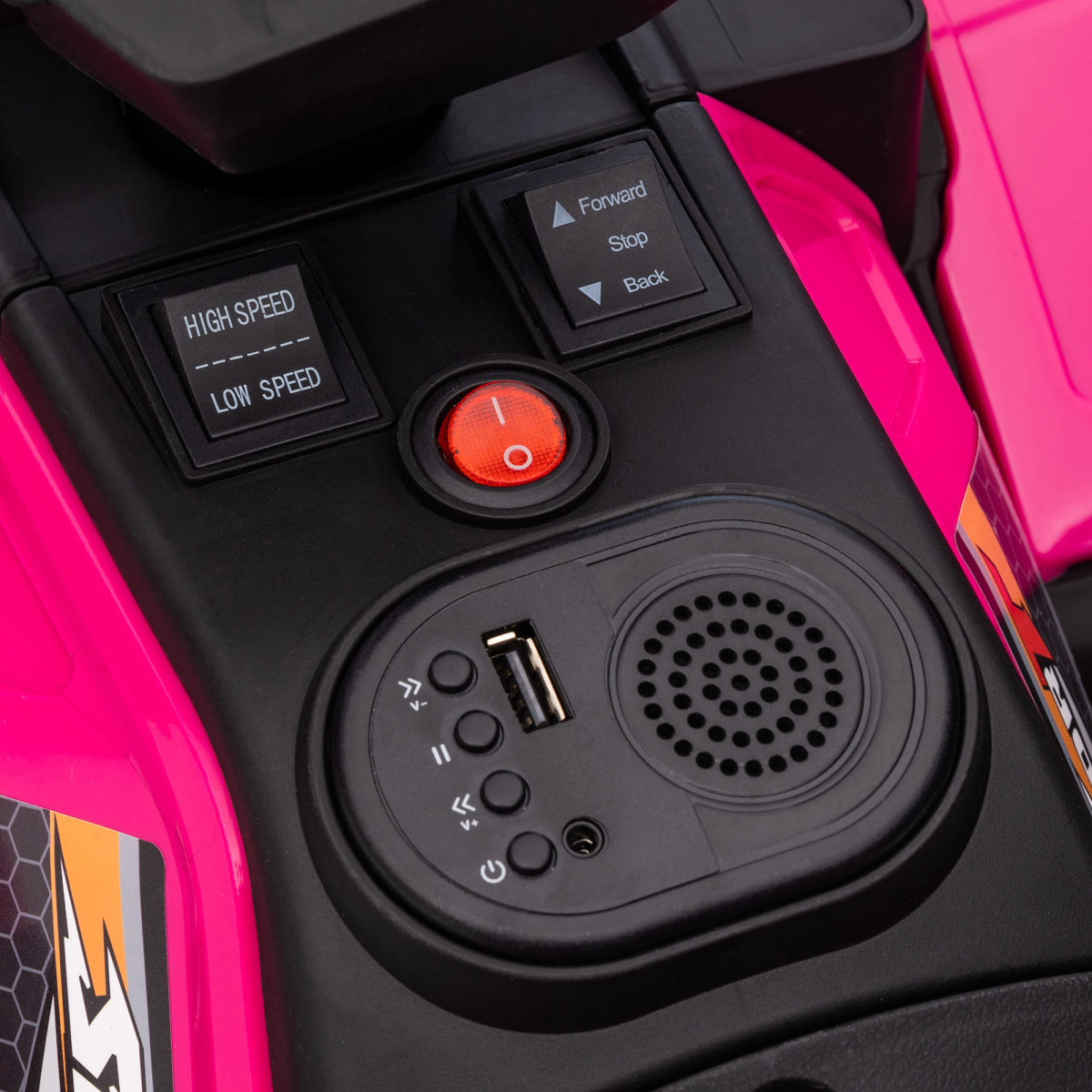 HOMCOM 12V Electric Quad Bike for Kids with LED Headlights, Music - Pink