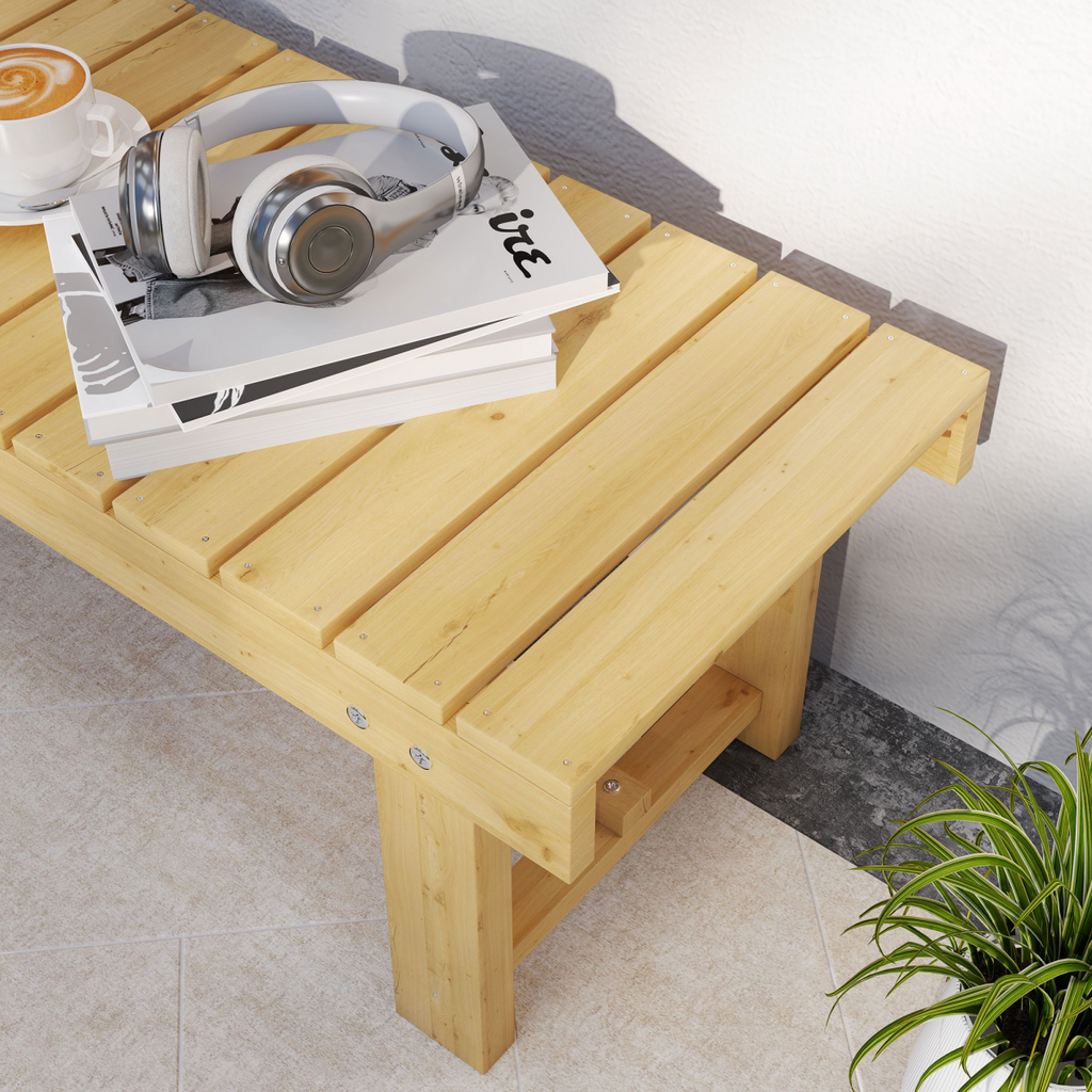 Outsunny 2-Seater Outdoor Garden Fir Wood Patio Bench