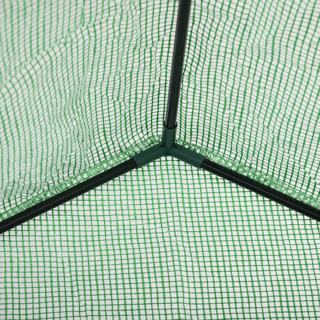 WalkIn Greenhouse 2 Tier Shelf, Roll-Up Door, PE Cover, 141x72x191cm, Green