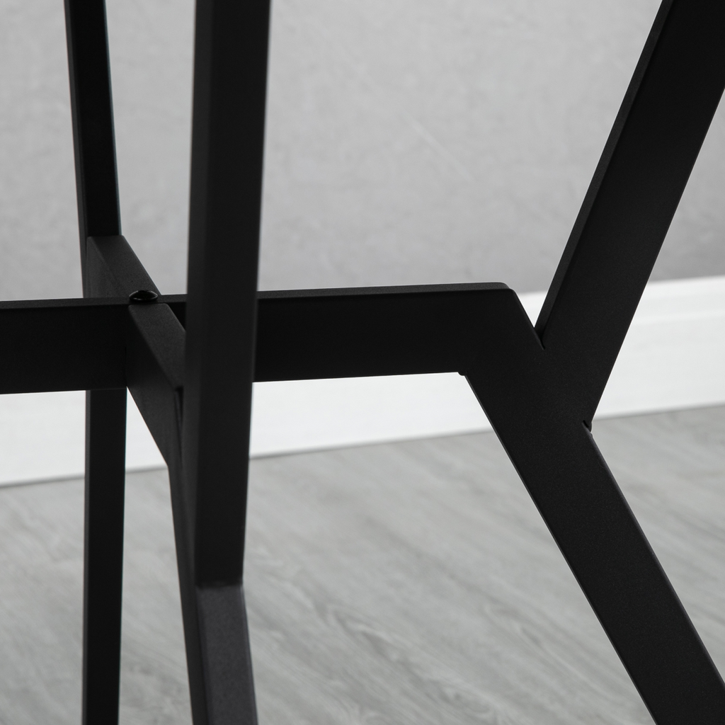 Industrial Dining Table with Round Top Steel Legs for Kitchen Dining Room Brown