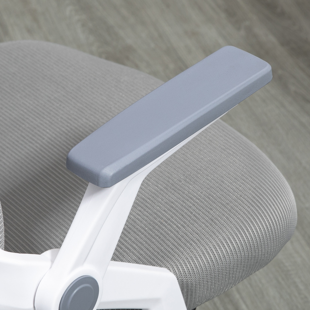 Vinsetto Mesh Office Chair for Home with Lumbar Support, Flip-up Arm, Wheels