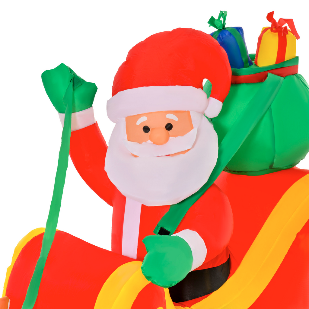 3.5ft Christmas Inflatable Santa Claus on Sleigh LED Indoor Outdoor