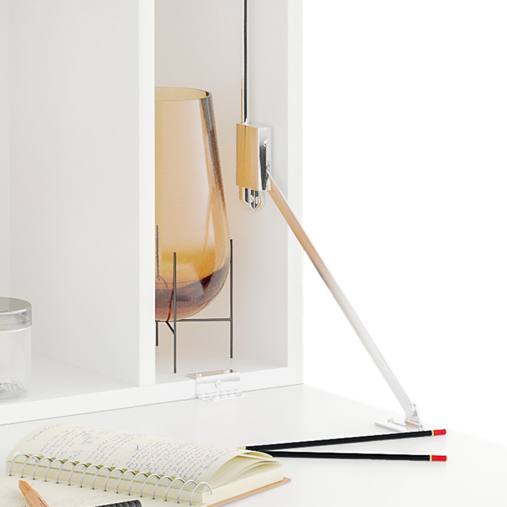 Wall Mounted Table Drop Leaf Floating Laptop Desk w/ Storage for Home Office