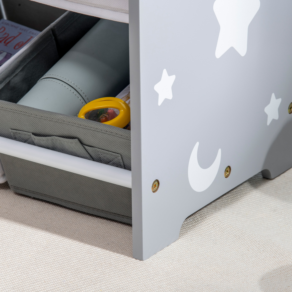 ZONEKIZ Storage Unit with 9 Removable Storage Baskets for Nursery Playroom - Grey
