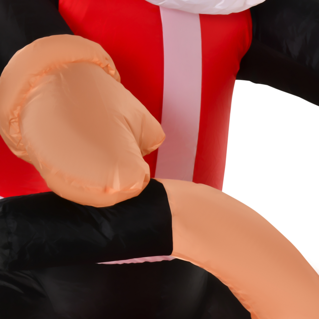 HOMCOM 5.5ft Light-Up Inflatable Santa Claus Riding a Bike Decoration for Lawn