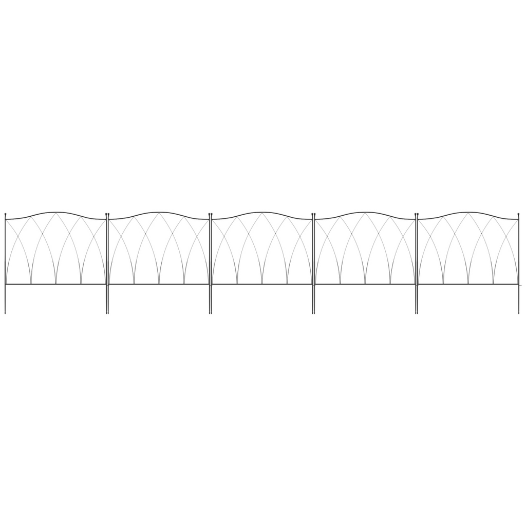 Outsunny 5PCs Decorative Garden Fencing Metal Border Edging