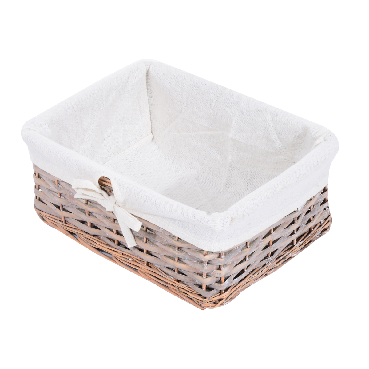 5-Drawers Storage Unit Wooden Frame with Wicker Woven Baskets