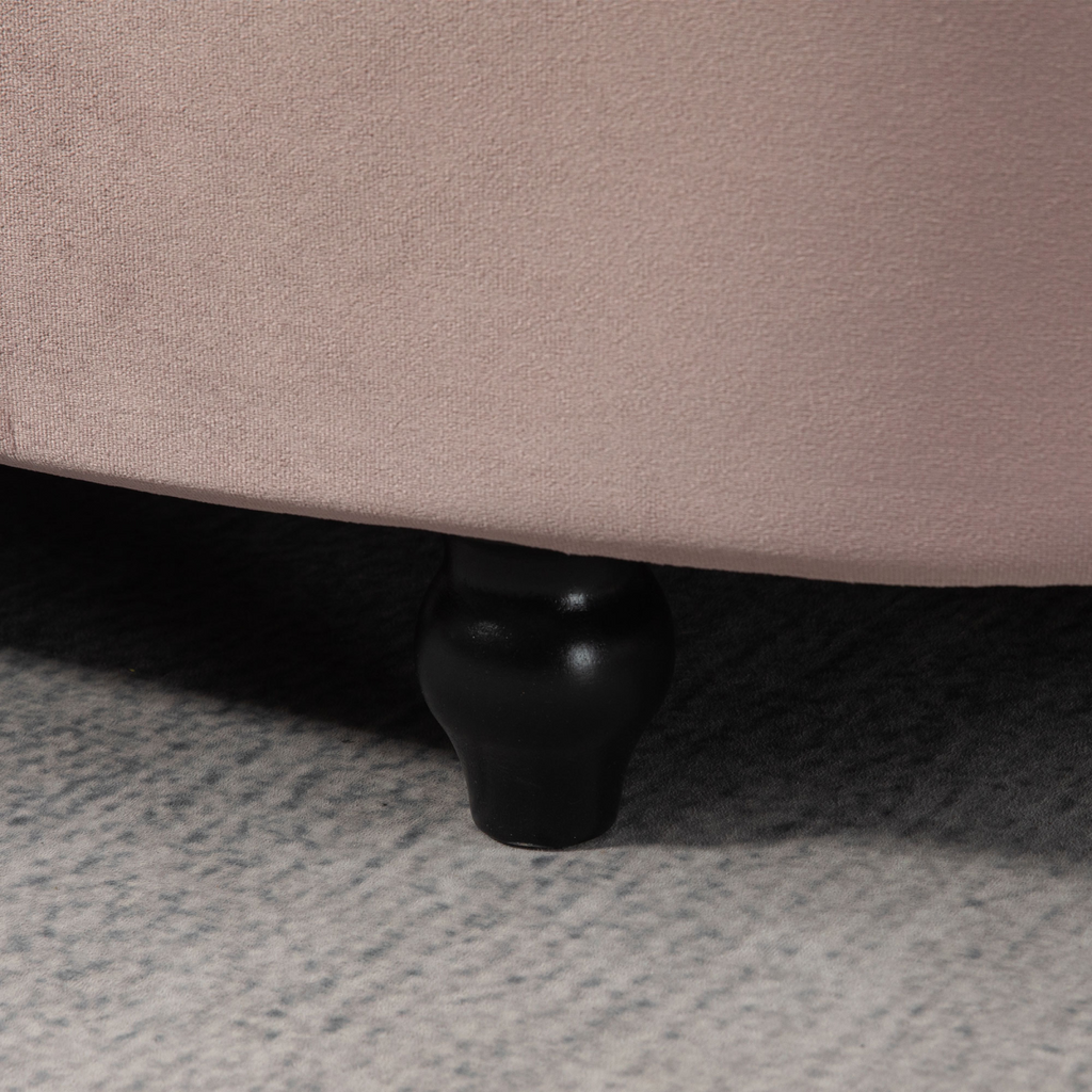 HOMCOM Semi-Circle Storage Ottoman Bench Tufted Upholstered Accent Footrest