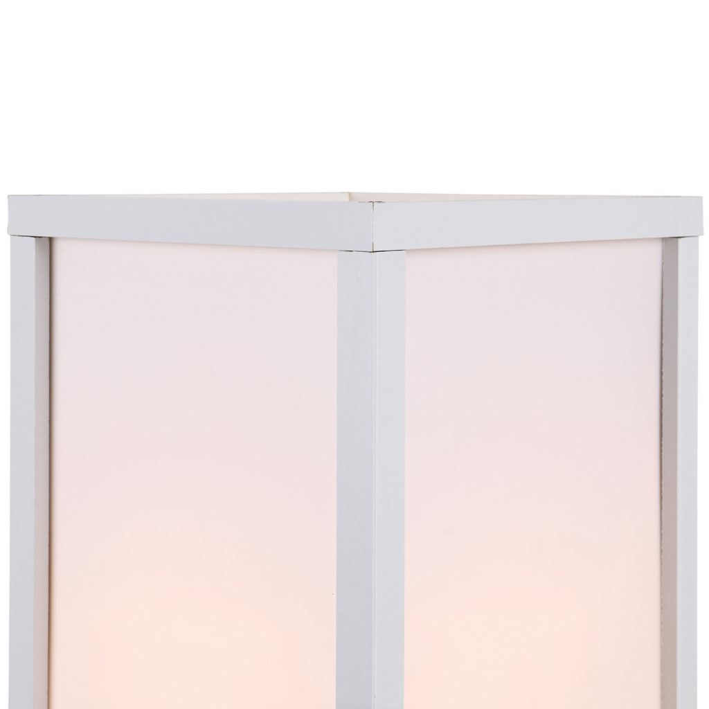 4-Tier Floor Lamp, Floor Light with Storage Shelf, White 3-Tier