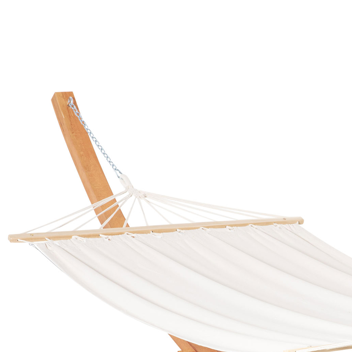 Outdoor Garden Hammock & Wooden Stand Swing Hanging Bed White
