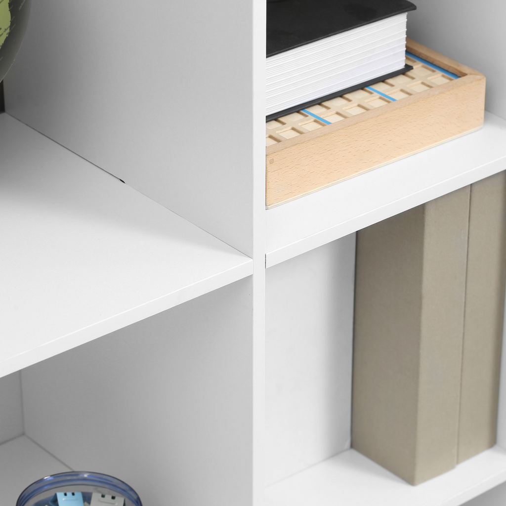 Storage Cabinet with 6 Cubes Closet Organiser with 3-Tier Shelf, White