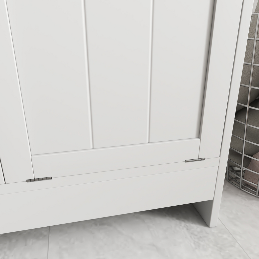 kleankin Tilt-out Laundry Storage Cabinet with 2 Compartment Hampers, White