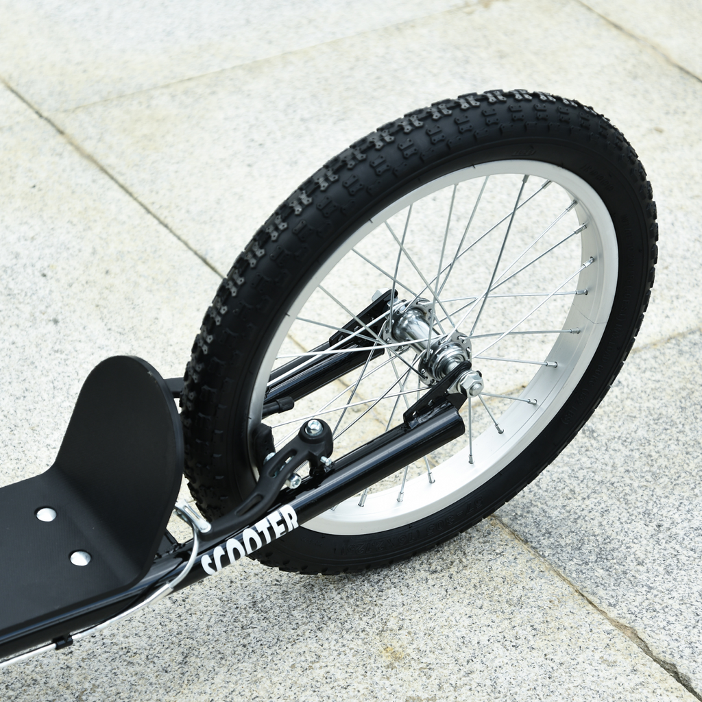 90-96cm Kids Kick Scooter Adjustable Handlebar Inflatable Wheels Black HOMCOM