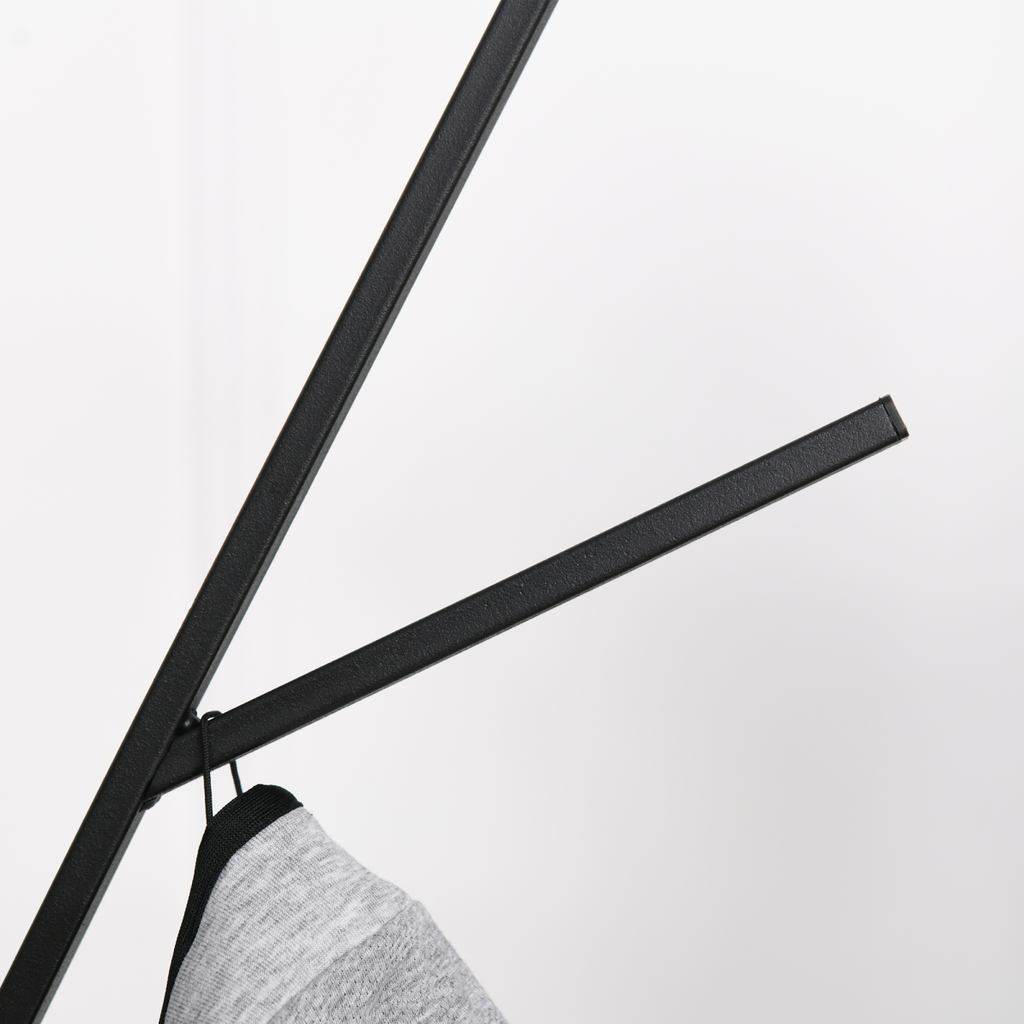 180cm Free Standing Coat Rack Metal Shelf Holder Stand Hat Hanger Brown