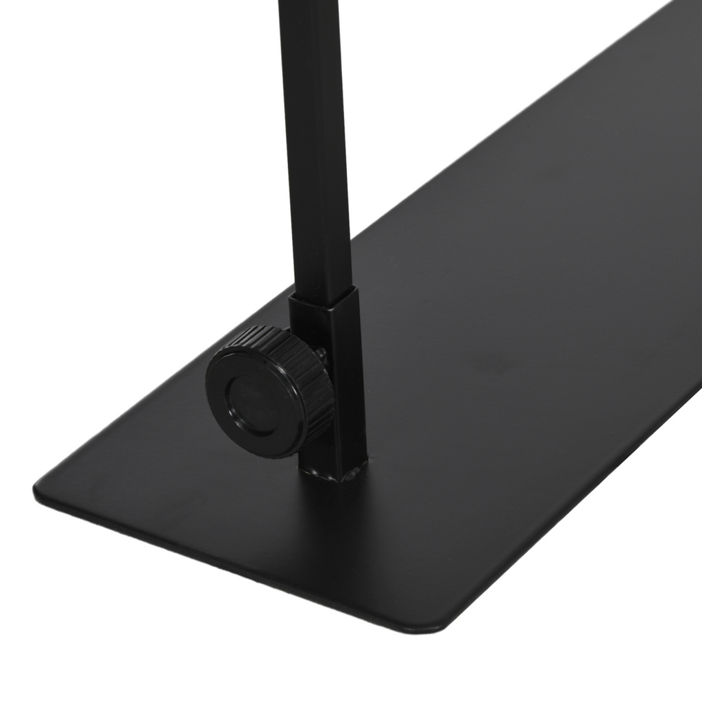 PawHut Reptile Lamp Stand, 86-129Hcm Adjustable Lamp Holder w/ Base, Hook