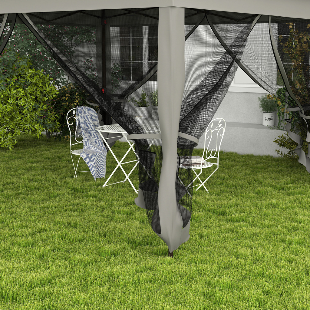Outsunny Garden Folding Tent Heavy Duty Pop Up Gazebo for Party Dark Grey