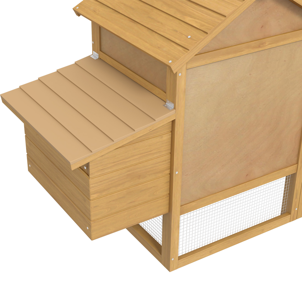 Small Chicken Coop Hen Cage Nesting Box Outdoor Run Wood Color 150.5 x 54 x 87cm