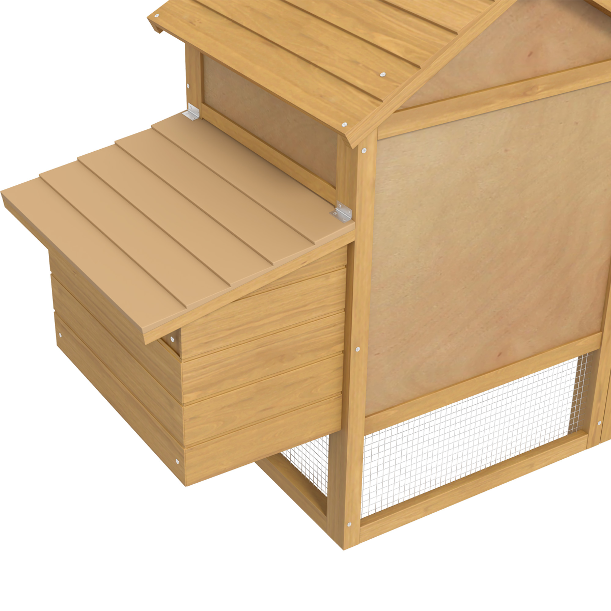Small Chicken Coop Hen Cage Nesting Box Outdoor Run Wood Color 150.5 x 54 x 87cm