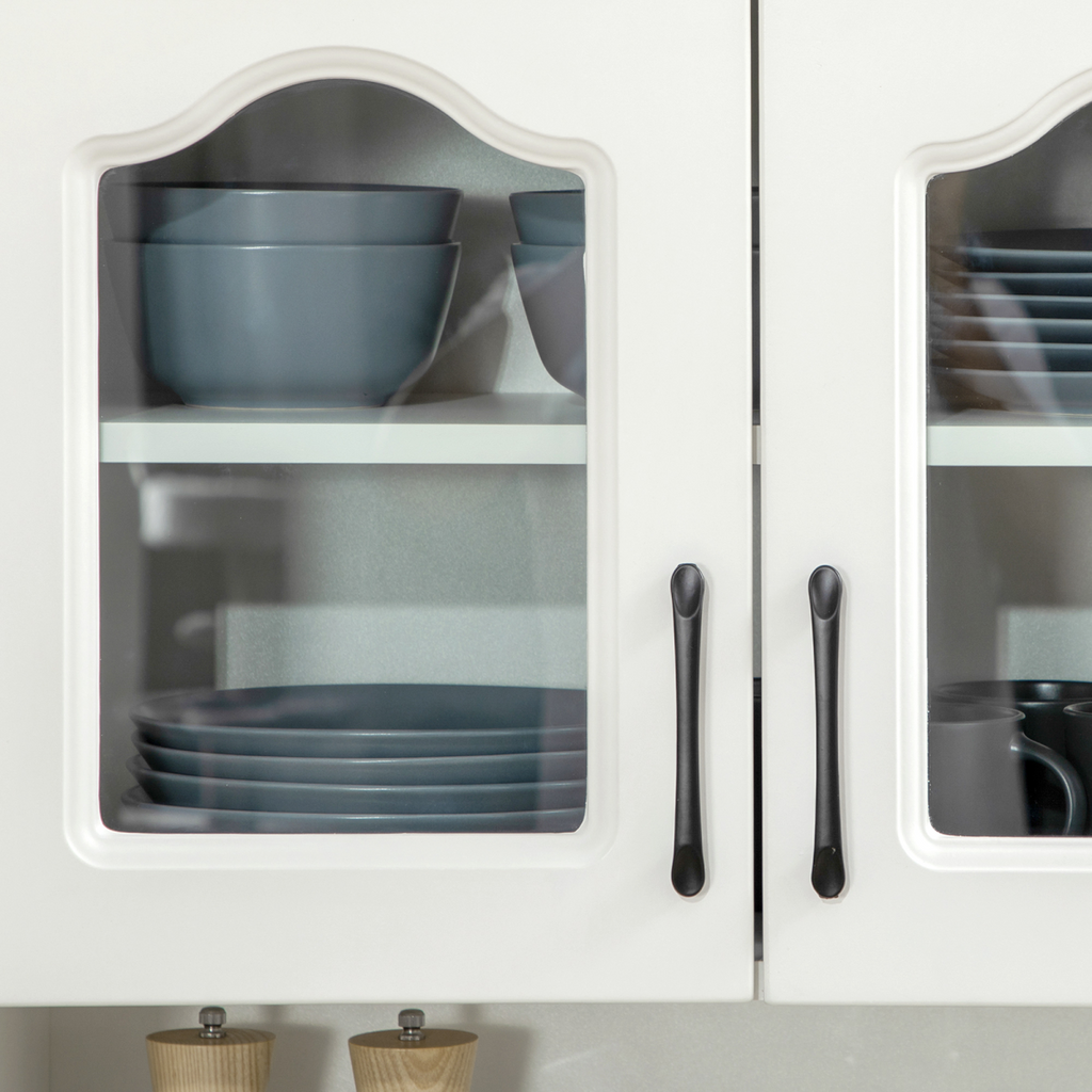 168cm Kitchen Cupboard Storage Cabinet w/ Shelves & Drawers,Open Counter White