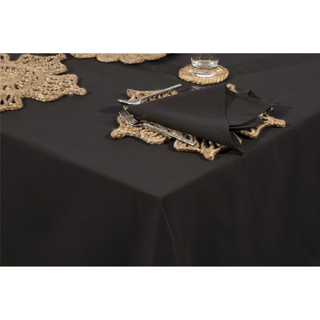 Avon 100% Cotton 240x140cm Black Tablecloth