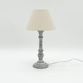 AcaciaHome Tall Wooden Multicoloured Washed 38cm Table Lamp with Taupe Linen Shade