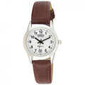 Ravel Womens Stainless Steel Day/Date Brown Faux Leather Strap Watch R0706.41.2