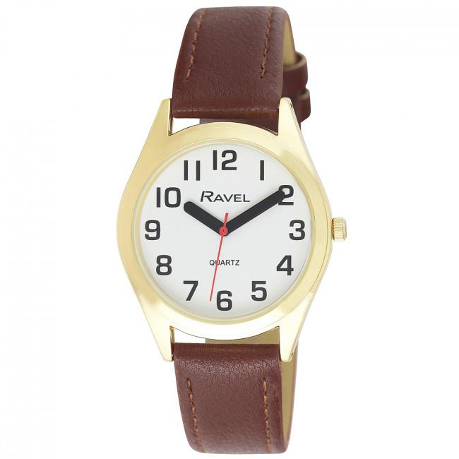 Ravel Men's Classic Strap Watch Brown/Gold Watch R0125.45.1