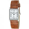 Ravel Men's Fashion Rectangle Shape Dial Brown Leather Strap Watch R0120.12.1A