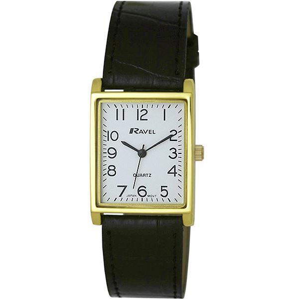 Ravel Men's Classic Black Leather Strap Watch R0120.01.1A