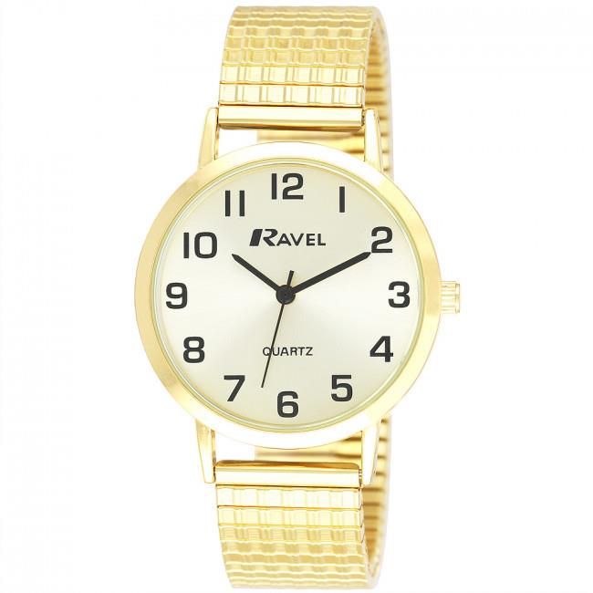 Ravel Men's Basic Slimline Soft Comfort Fit Expander Bracelet Wrist Watch R0201.11.1s