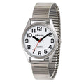 Ravel Mens  Basic Bold Easy Read Expander Bracelet Watch Silver R0225