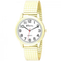 Ravel Mens Bold Number White Dial Gold Expander Bracelet Watch R0232.12.1