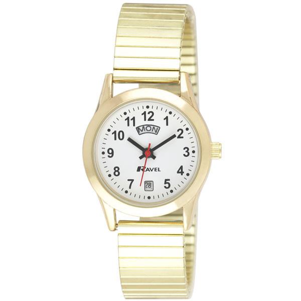 Ravel Womens Gilt Day/Date Expanding Bracelet Strap Watch R0706.19.2EX