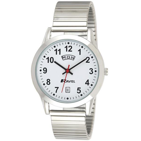 Ravel Men's Stainless Steel Day/Date Expandable Bracelet Strap Watch R0706.20.1EX