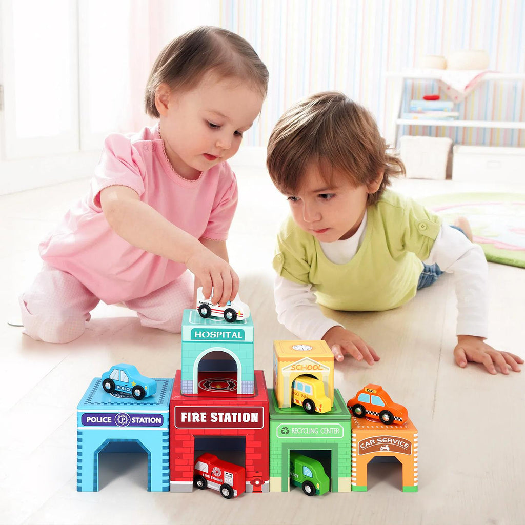 SOKA Stacking Cube with 6 Vehicles