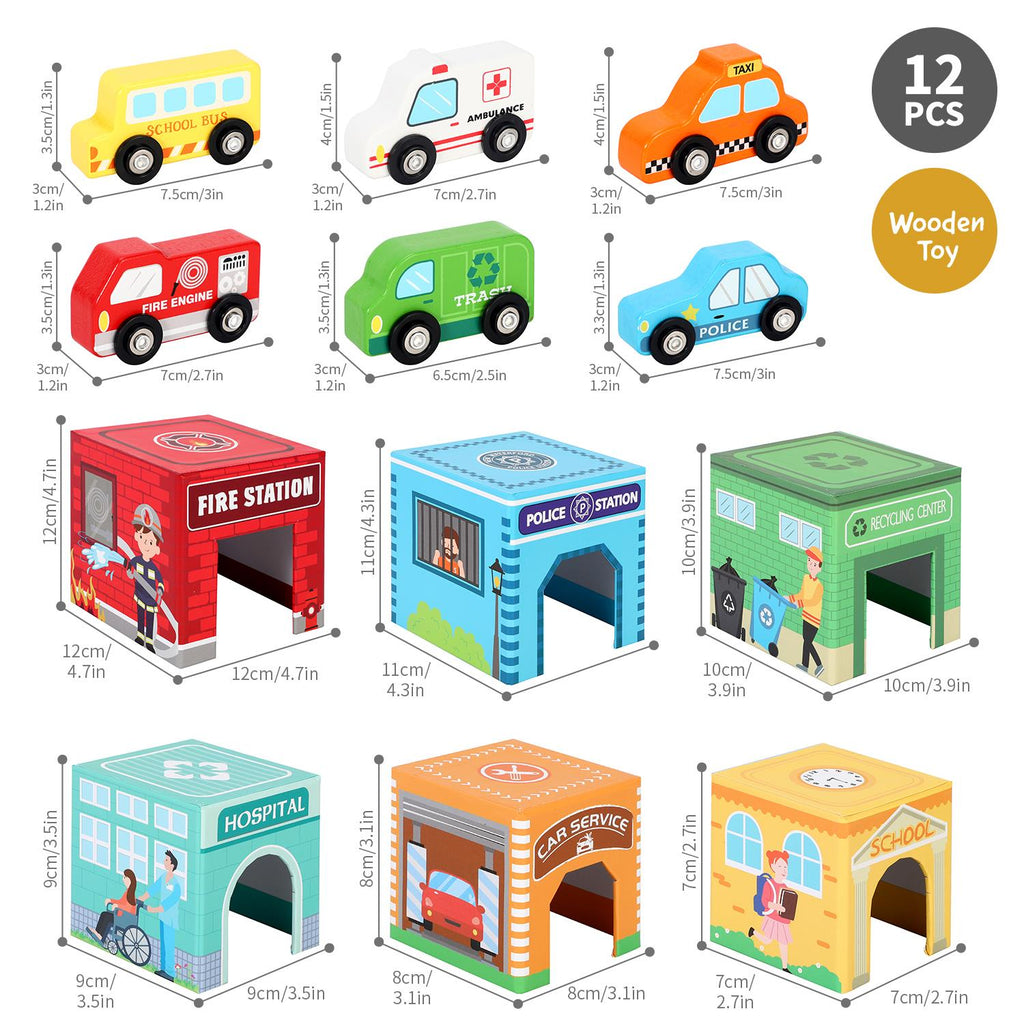 SOKA Stacking Cube with 6 Vehicles