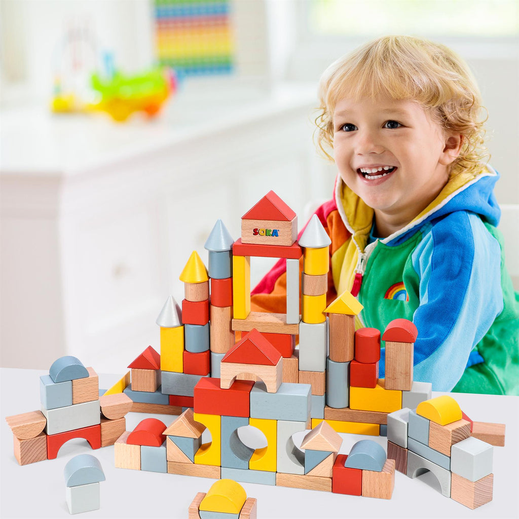 SOKA Wooden Blocks 100pcs in New Color