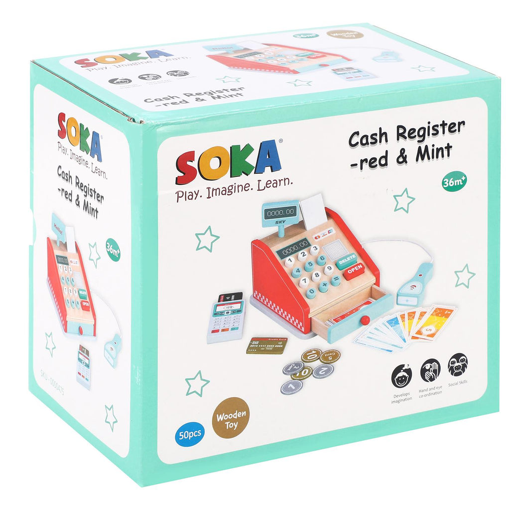 SOKA Cash Register-Red & Mint
