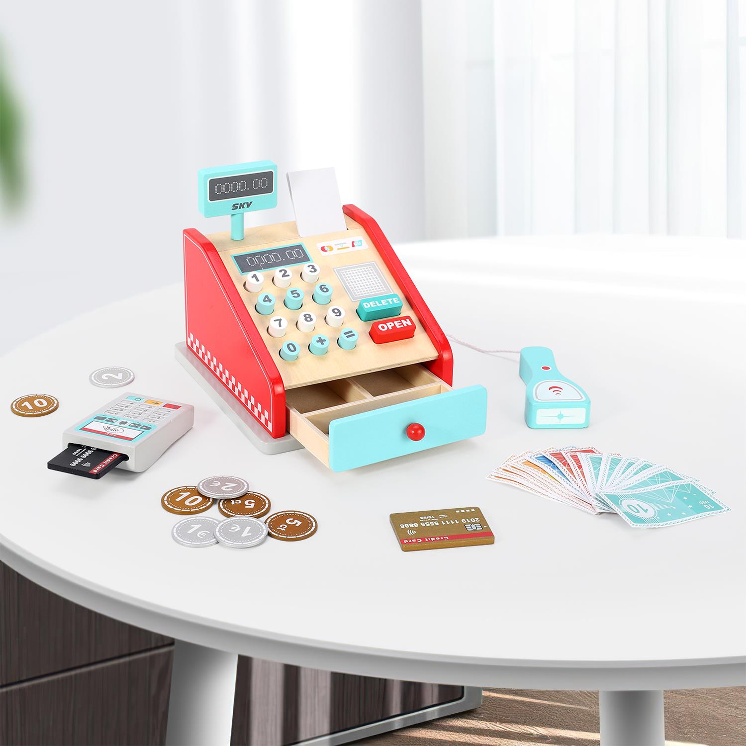 SOKA Cash Register-Red & Mint