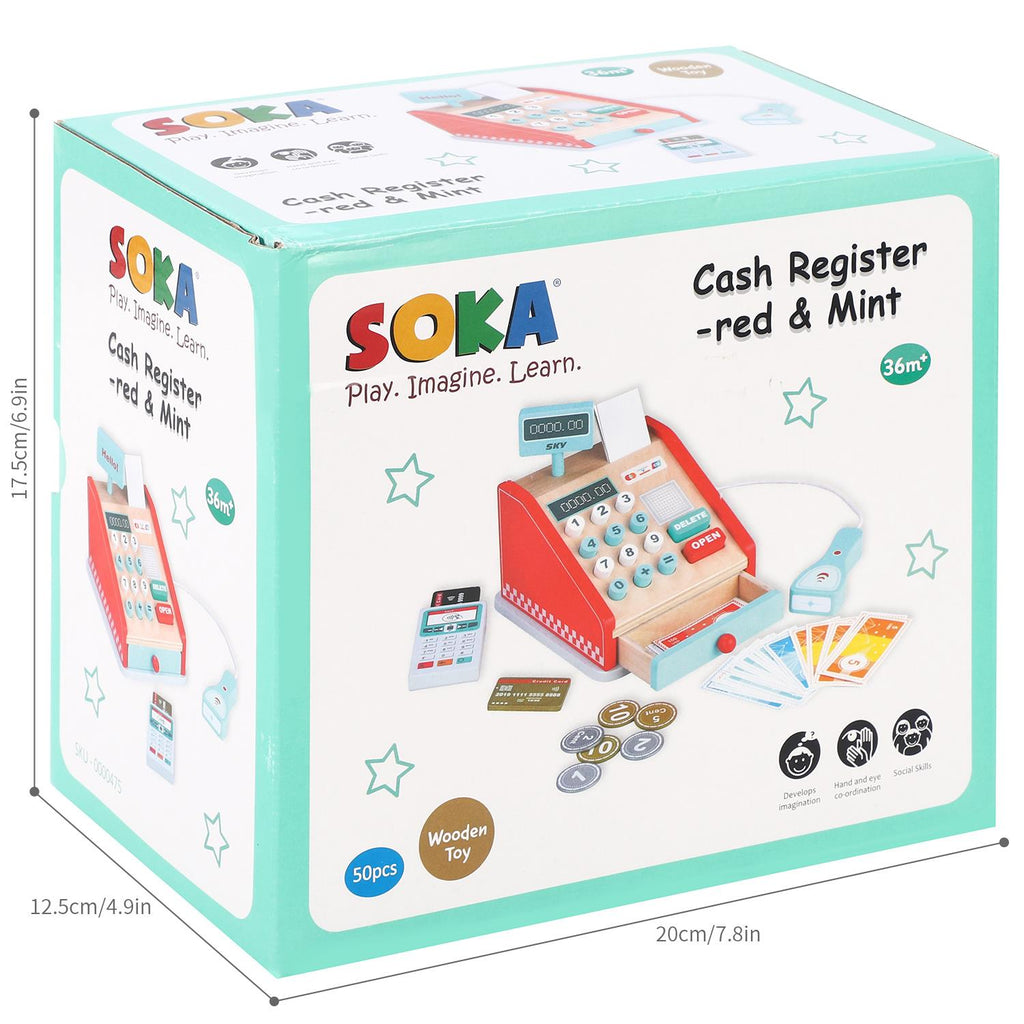 SOKA Cash Register-Red & Mint