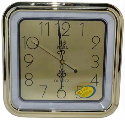 Amplus Square Wall Clock Gold with Gold Face PW030G