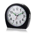 Ravel Large Art Deco Bedside / Mantel Quartz Alarm Clock - Gloss Black RC035.3