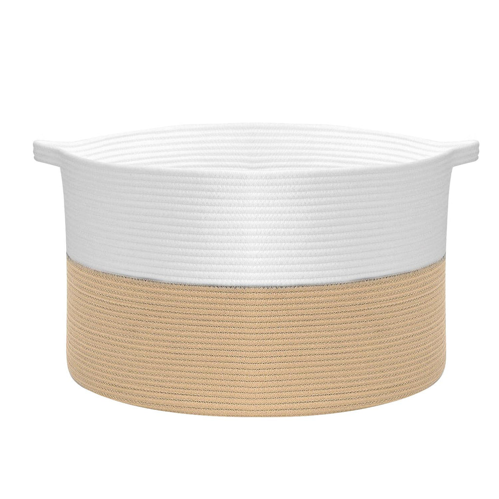Vinsani Laundry Basket White & Coffee