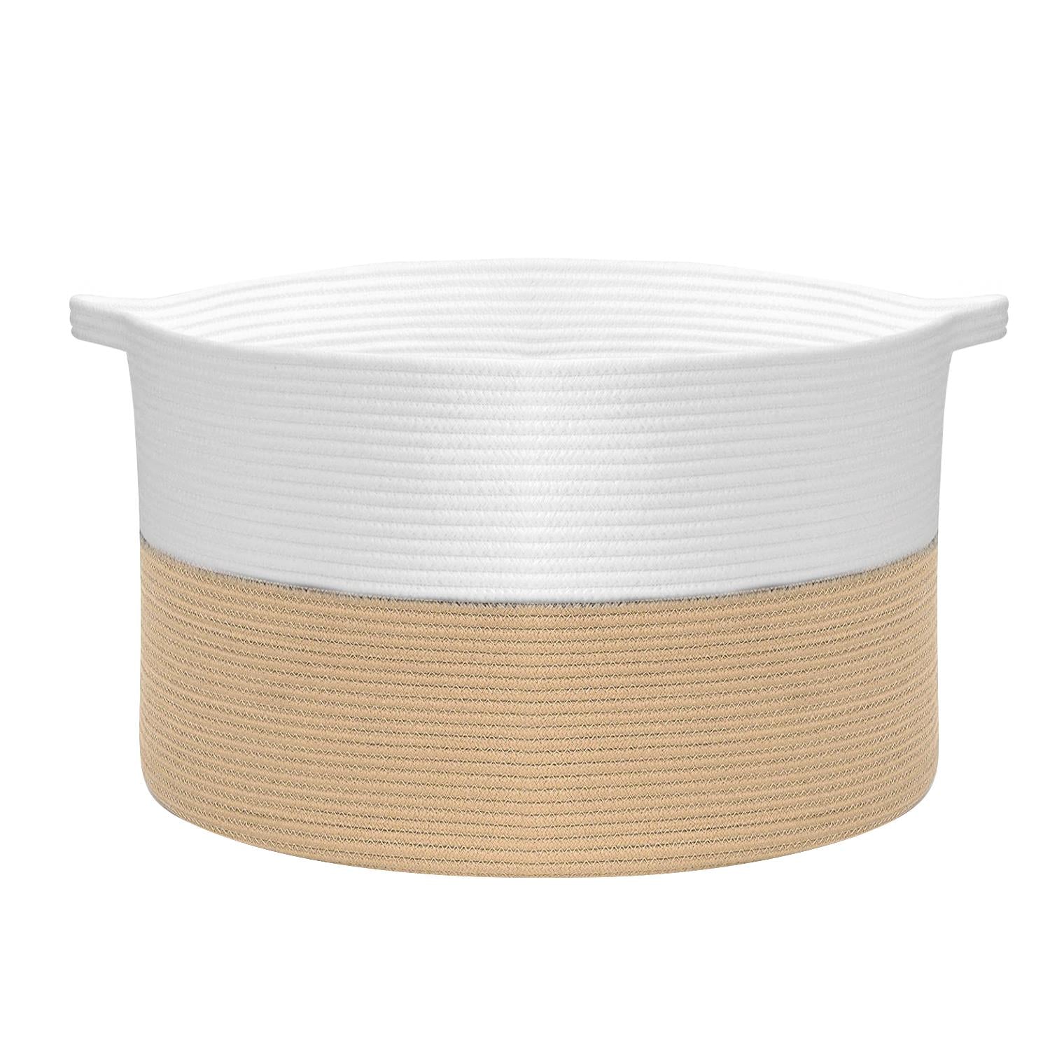 Vinsani Laundry Basket White & Coffee
