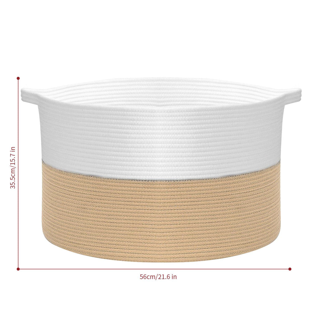 Vinsani Laundry Basket White & Coffee